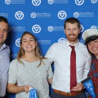 Lakers pose at Giving Tuesday photo booth